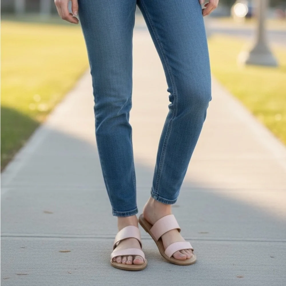 Old Navy Blush Pink Double Strap Slide Sandals Women’s 7 Summer - Picture 9 of 9